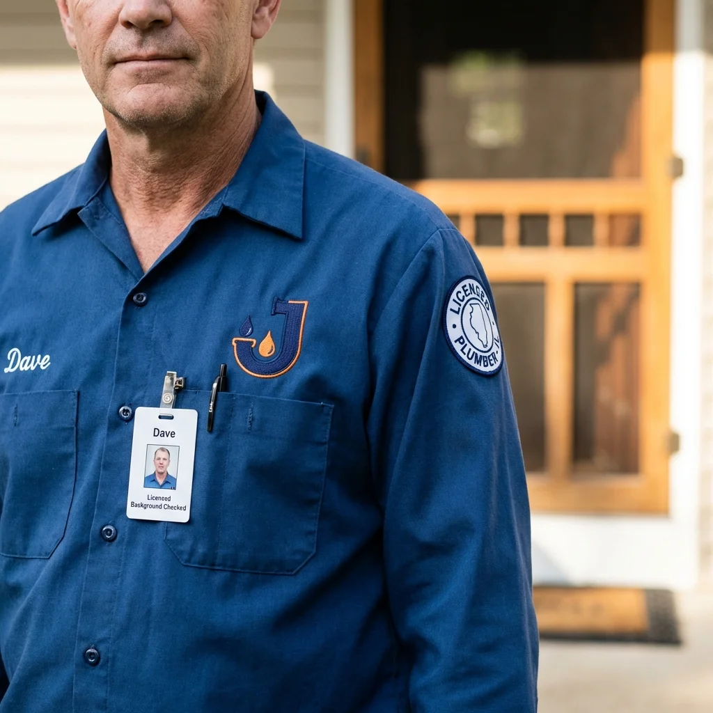 Licensed plumber showing ID badge in Silver Springs, NV